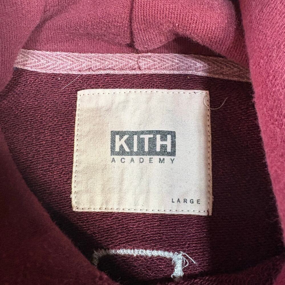 KITH Acedemy Hartford Hoodie Burgundy Navy Men Sz L Preowned - Picture 4 of 6
